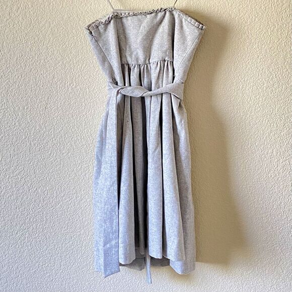 Banana Republic Dress 4P Gray Jewel Strapless Holiday Party Fit & Flare FLAW - Picture 3 of 9